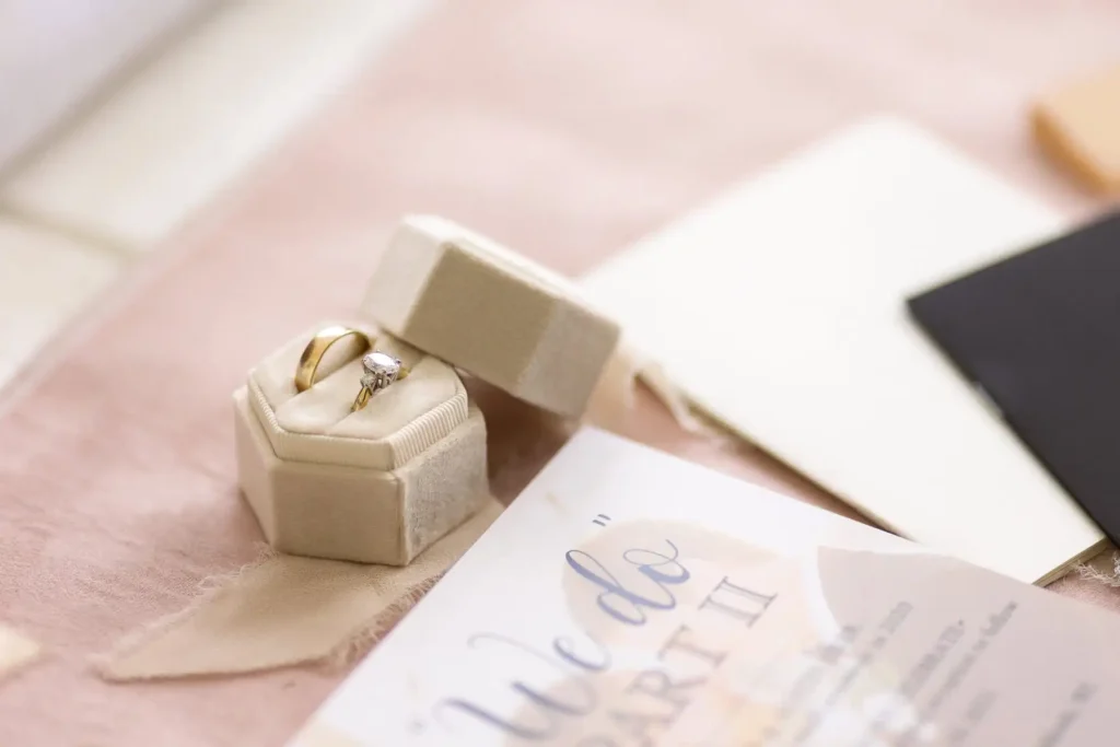 wedding rings in a ring box