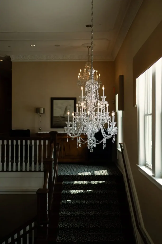 chandelier in stairway