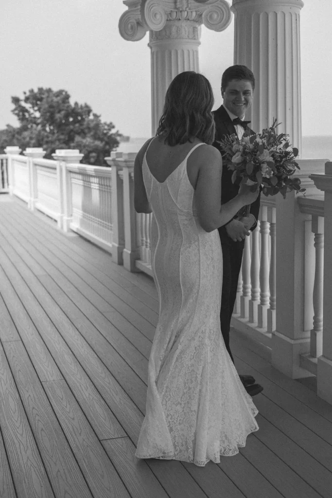 first look for bride and groom