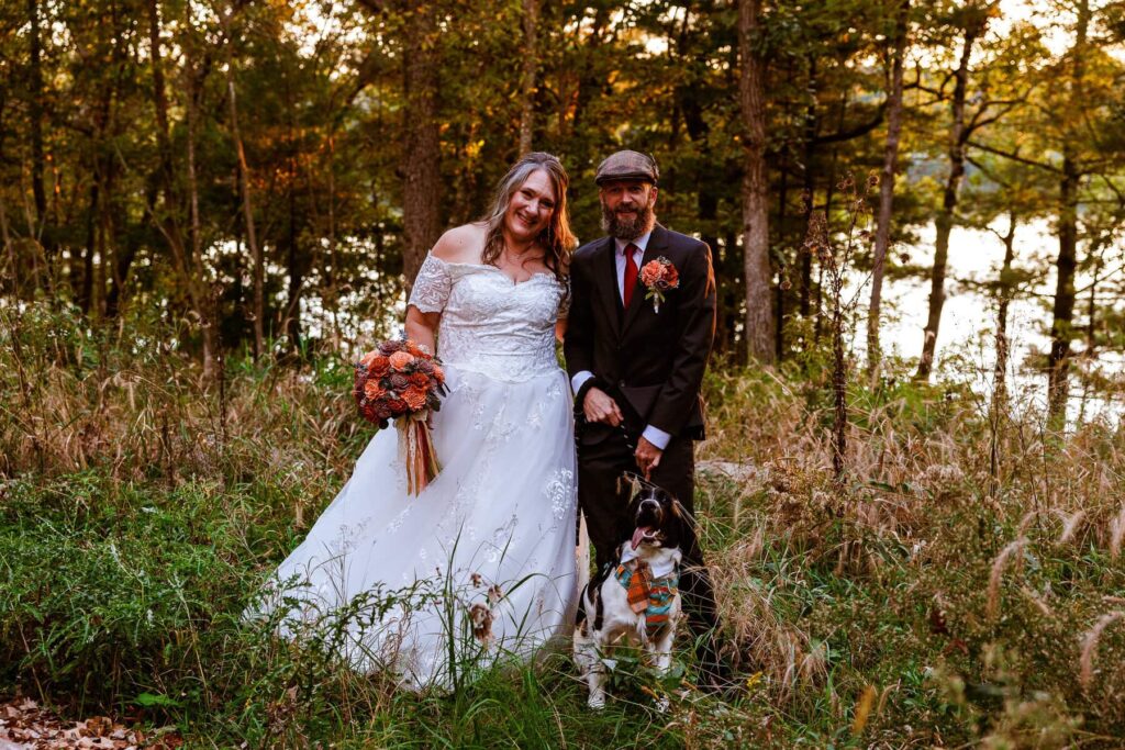 elopement in wisconsin portrait with dog